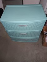 Storage chest with drawers and clothes skirts