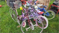 Assorted bikes; mostly kids
