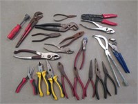 large lot of pliers