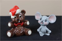 Teddy Bear & Mouse (Bear 3.5" Tall, Mouse 2.75" Ta