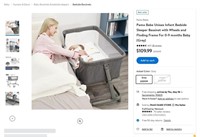 N1631  Grey Bedside Sleeper for 0-9 Months