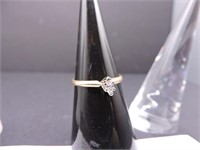 14k Yellow Gold Marquis Cut Diamond Solitaire Ring