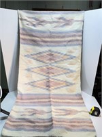 Vtg Hand Woven Mexican Serape Blanket