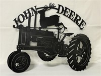 Large Metal Cut Out John Deere Sign