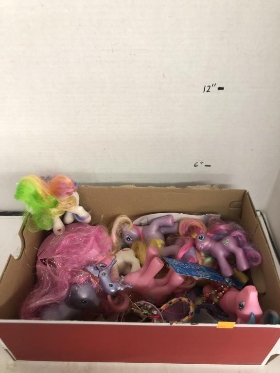 Box of My Little Ponies & Misc Toys