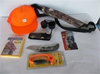 Hunting Cap,Knife,Broadhead Sharpener,Compass