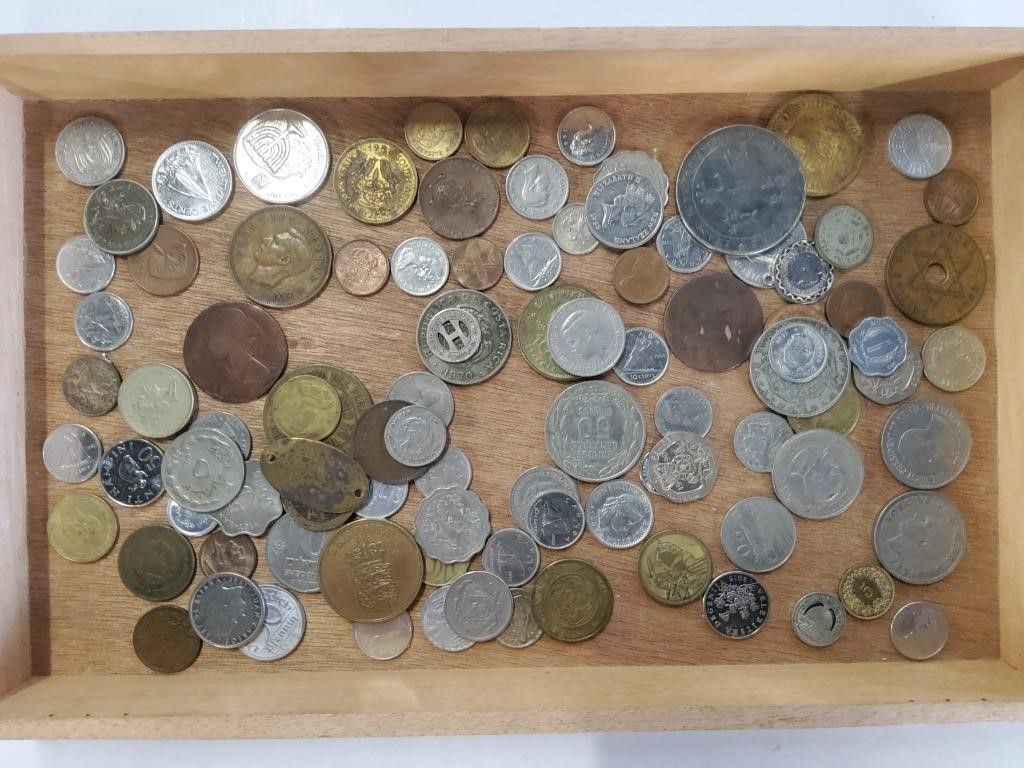 Foreign Coins, Tray Not Included