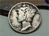 OF)  1936 Silver Mercury dime