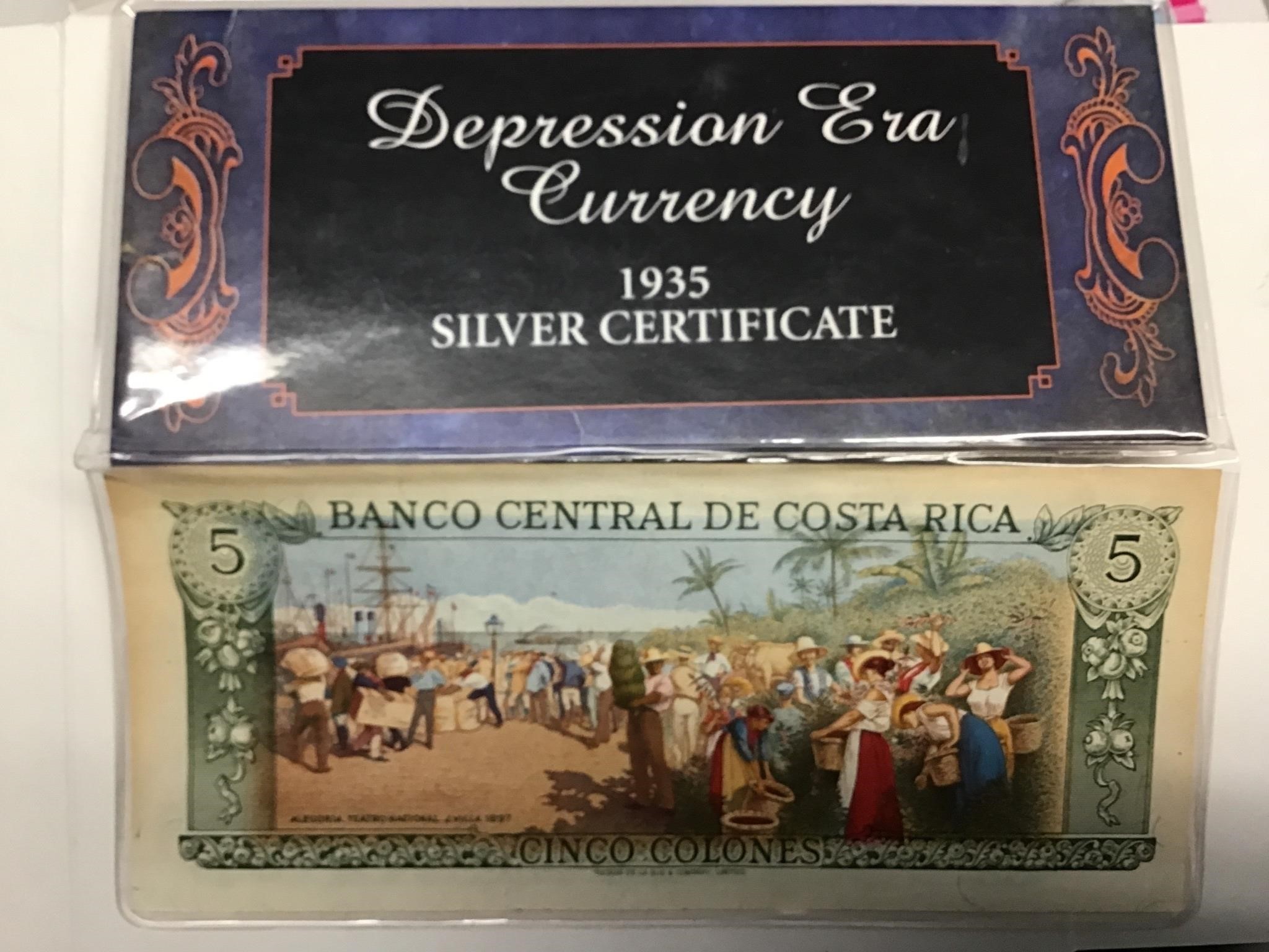 Depression era currency 1935 silver certificate $5