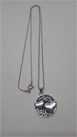 Sterling silver necklace stamped 925 with pendant