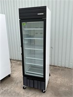 Habco SE-18 1-door glass refrigerator on casters