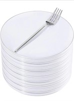 ($49) Rubtlamp 200Pcs Silver Plastic Dessert