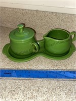 Fiesta ware creamer sugar bowl