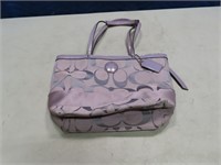 COACH 10" Purple Embossed Handbag