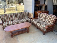 Couch, loveseat and center table