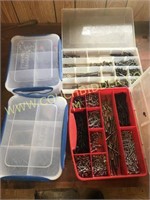4 screw assortment boxes with screws/nails