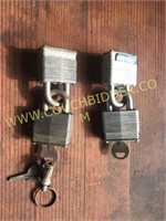 2 - Matched pair of locks with keys