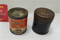 Lot of two small hardware tins