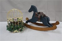 Metal decorative bird cage, 7.75 X 4.5 X 10.5"