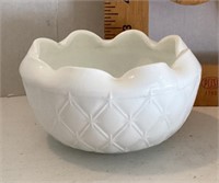 Milk glass Diamond Quilt rose bowl