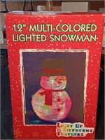 12" Light Up Snow Man. New In Box.