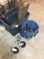 Tub and bucket of tools. More added