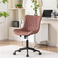 $190  YOUNIKE Armless Desk Chair, Dusty Rose