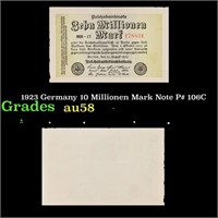 1923 Germany 10 Millionen Mark Note P# 106C Grades