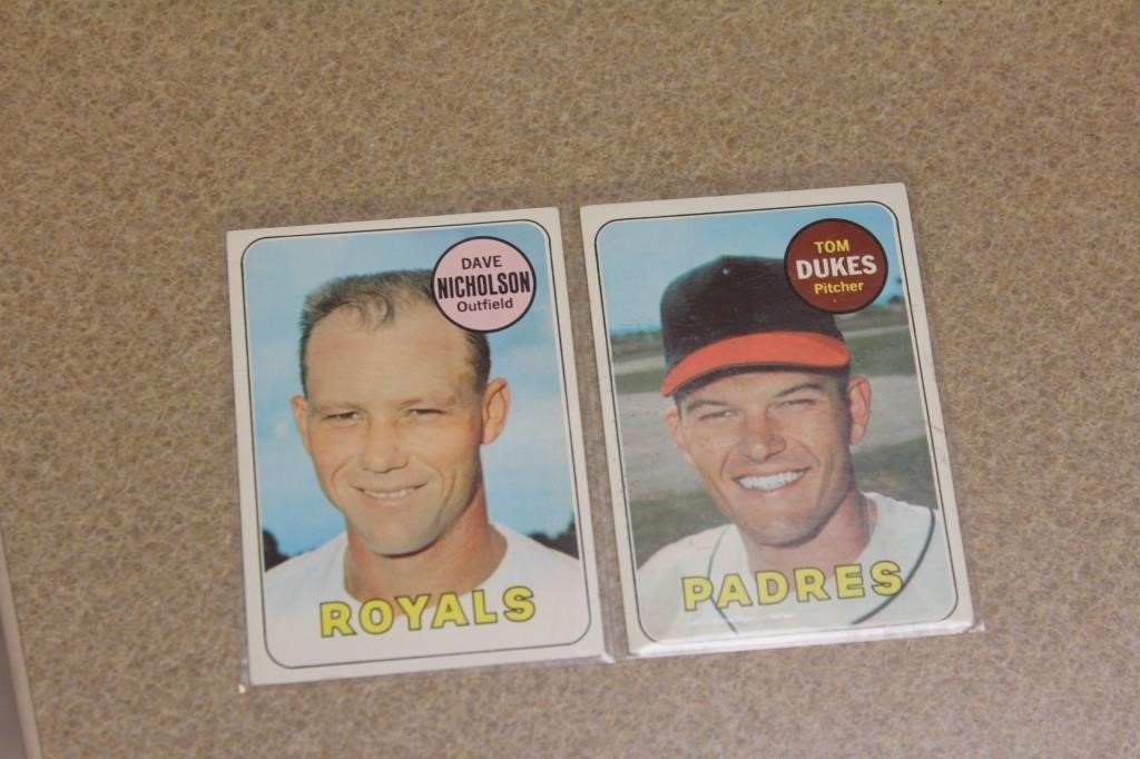 1960s 2 baseball cards
