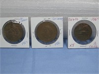 Three Mexico Centavos Peso Coins