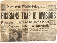 WWII 1944 New York World Telegram Original Vintage