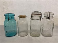 4 Mason Glass Jars