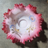 Victorian HAND PAINTED 10.5" BRIDES BOWL FLOWERS