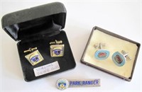 Two pairs sterling silver cufflinks with
