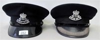 Two vintage NSW black Police hats obsolete