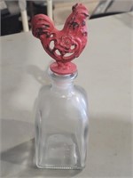 Cast Iron Top Rooster Decanter