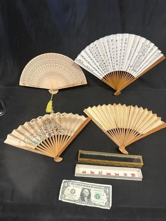 4 Collectible Japanese Hand Fans
