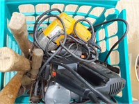 Crate of misc power tools & more