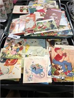 2 Trays Vintage Christmas, Birthday Cards.;