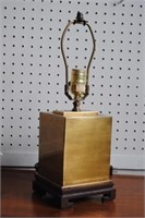 Brass Lamp on Wooden Stand
