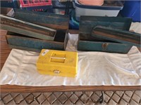 2 Metal Tool Boxes w/ Trays & 1 Plastic, Rusting