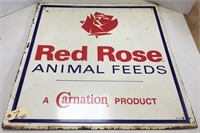 "Red Rose Animal Feeds" Sign