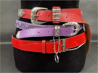 LeatherRock Purple & Red Belts & Calvin Klein Belt