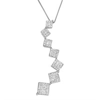 10k Gold 1.00ct Diamond Snake Curved Necklace