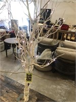 3 Rustic White Lighted Tree decor