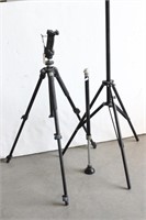 (2) MANFROTTO Tripods & Telescoping Monopod