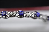 4.12ct sapphire diamond bangle bracelet