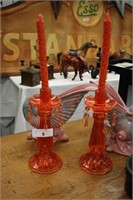 PAIR OF LE SMITH MOON & STAR CANDLE STICK HOLDERS