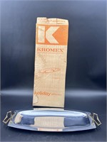 Kromex bread and roll tray holiday giftware