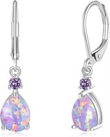 14k Gold-pl 4.12ct Purple Opal & Amethyst Earrings